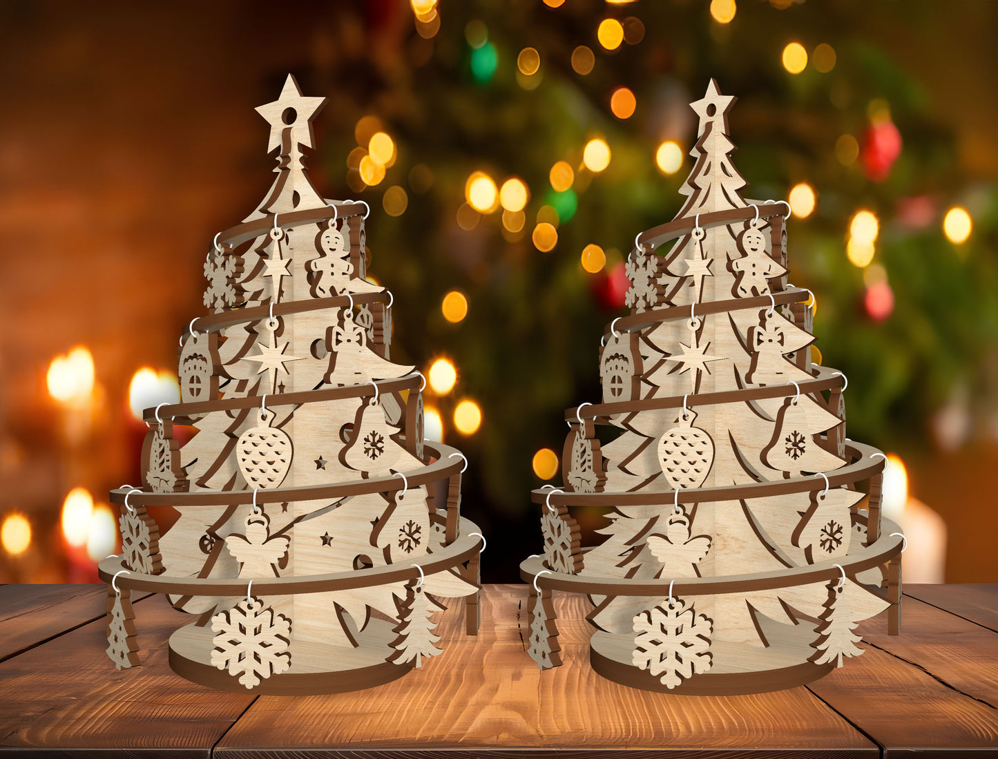 Standing Christmas Tree Laser Cut File | Ready to Cut | Glowforge, xTool, LightBurn, etc.