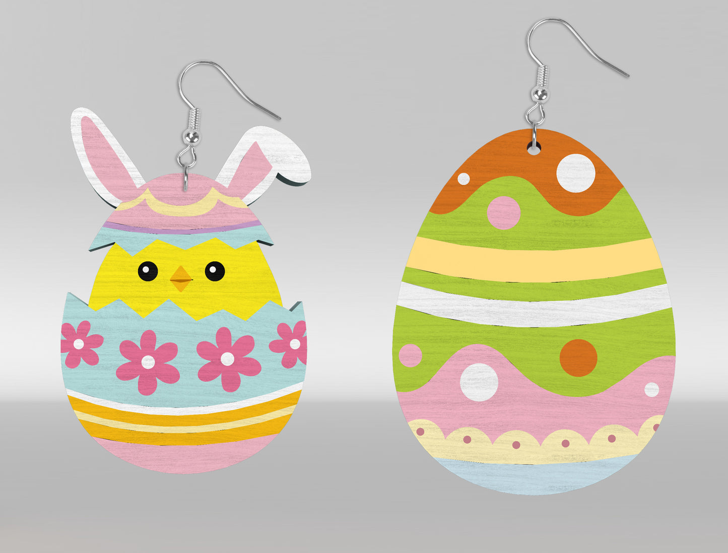 Cute Easter Bunny Egg Earrings SVG Bundle 16 Designs for LightBurn and xTool