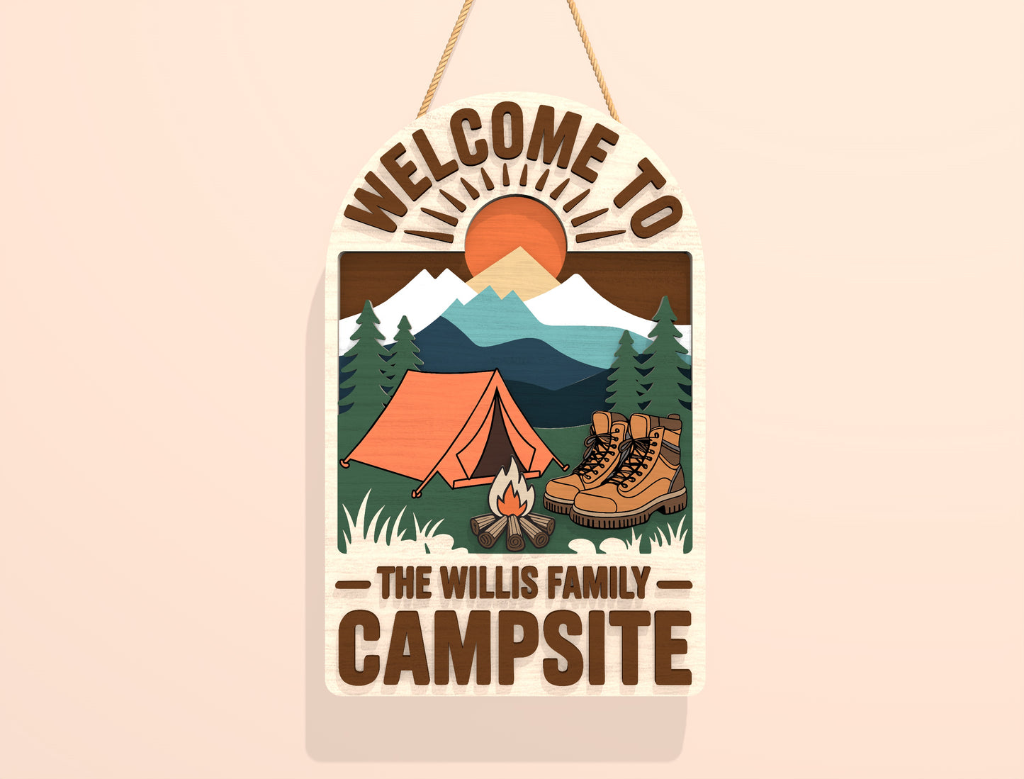Personalized Campsite Door Sign SVG Bundle for Glowforge and xTool