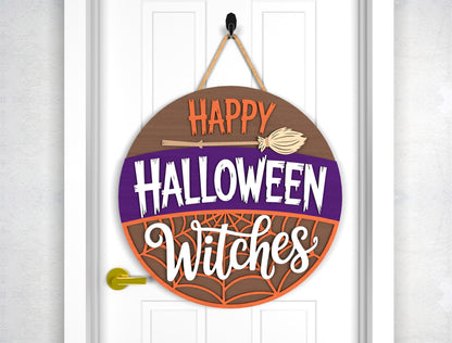 Witch Halloween Door Sign SVG Laser Cut Files for Glowforge