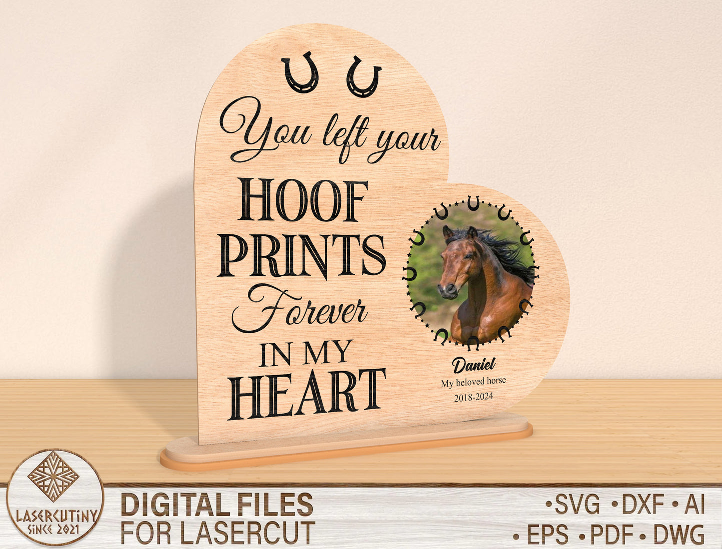 Horse Memorial Photo SVG Bundle Laser Cut File