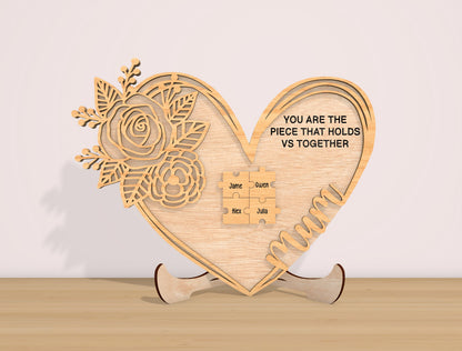 Mom Rose Heart Sign SVG Bundle 5 Designs for LightBurn and xTool