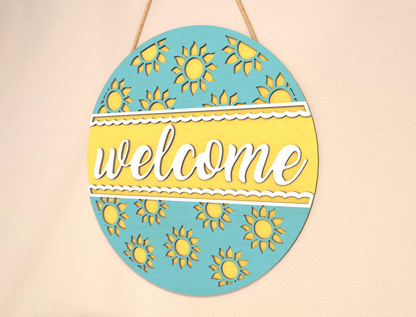 Sunshine Welcome Door Sign SVG for LightBurn and Glowforge
