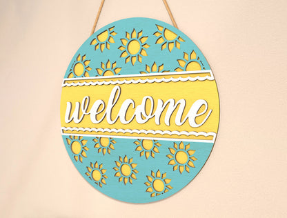 Sunshine Welcome Door Sign SVG for LightBurn and Glowforge