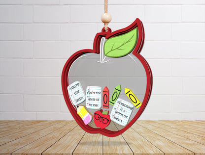 Teacher Shaker Ornament SVG Laser Cut File for Glowforge and xTool