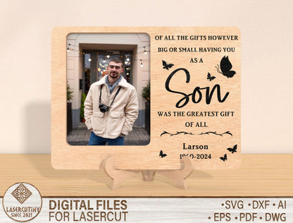Family Memorial Photo Frame SVG Laser Cut File for Glowforge