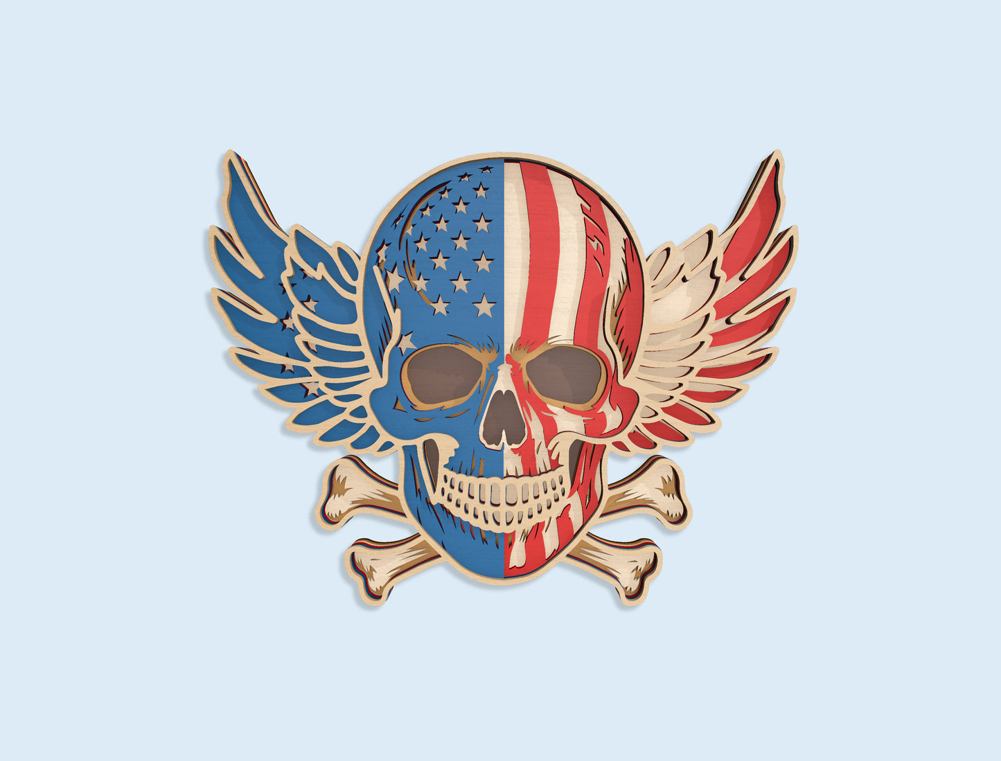 Patriotic Eagle Multilayer SVG Bundle Laser Cut File for Glowforge