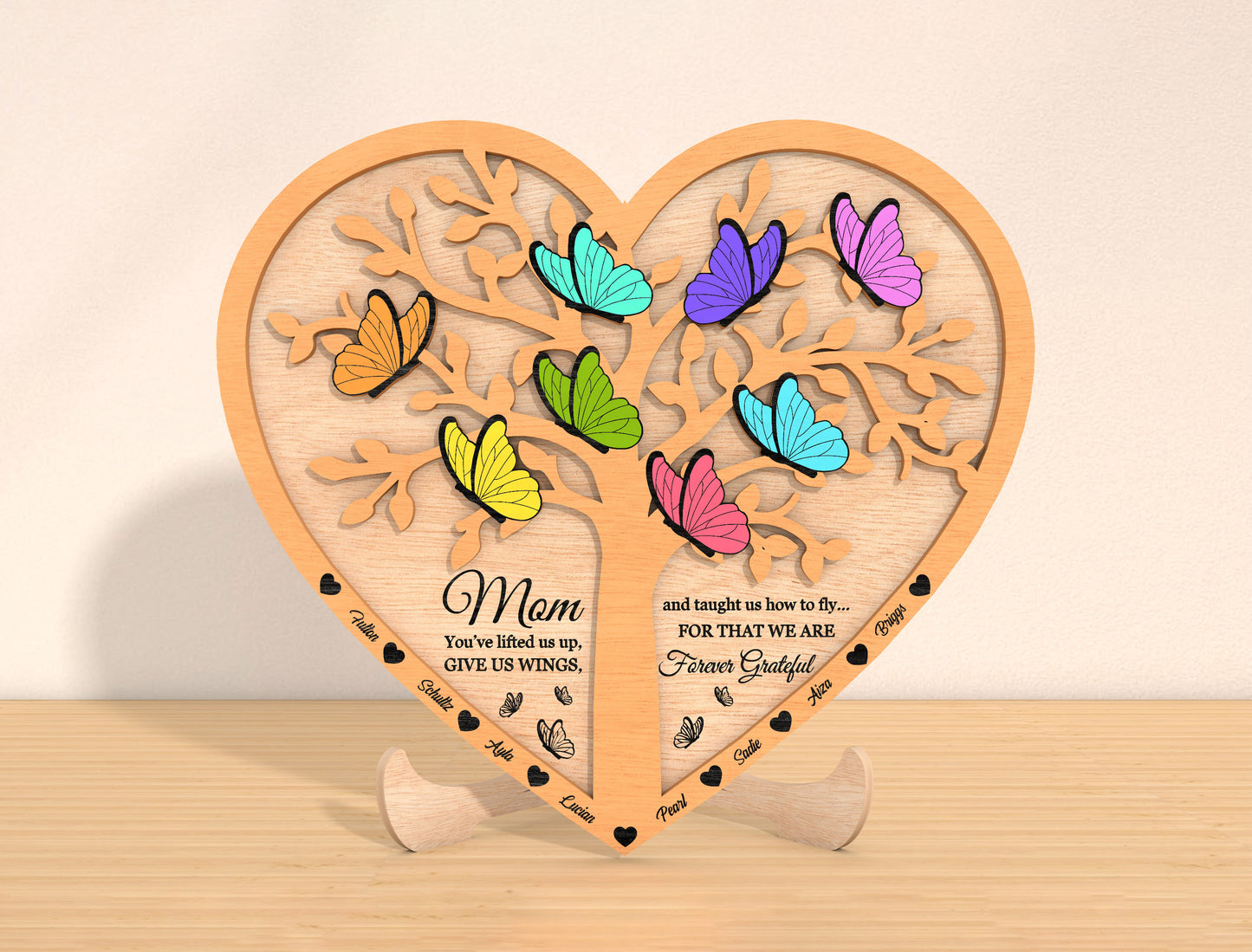 Personalized Mom Butterfly Sign SVG Bundle for Glowforge and xTool
