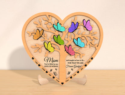 Personalized Mom Butterfly Sign SVG Bundle for Glowforge and xTool