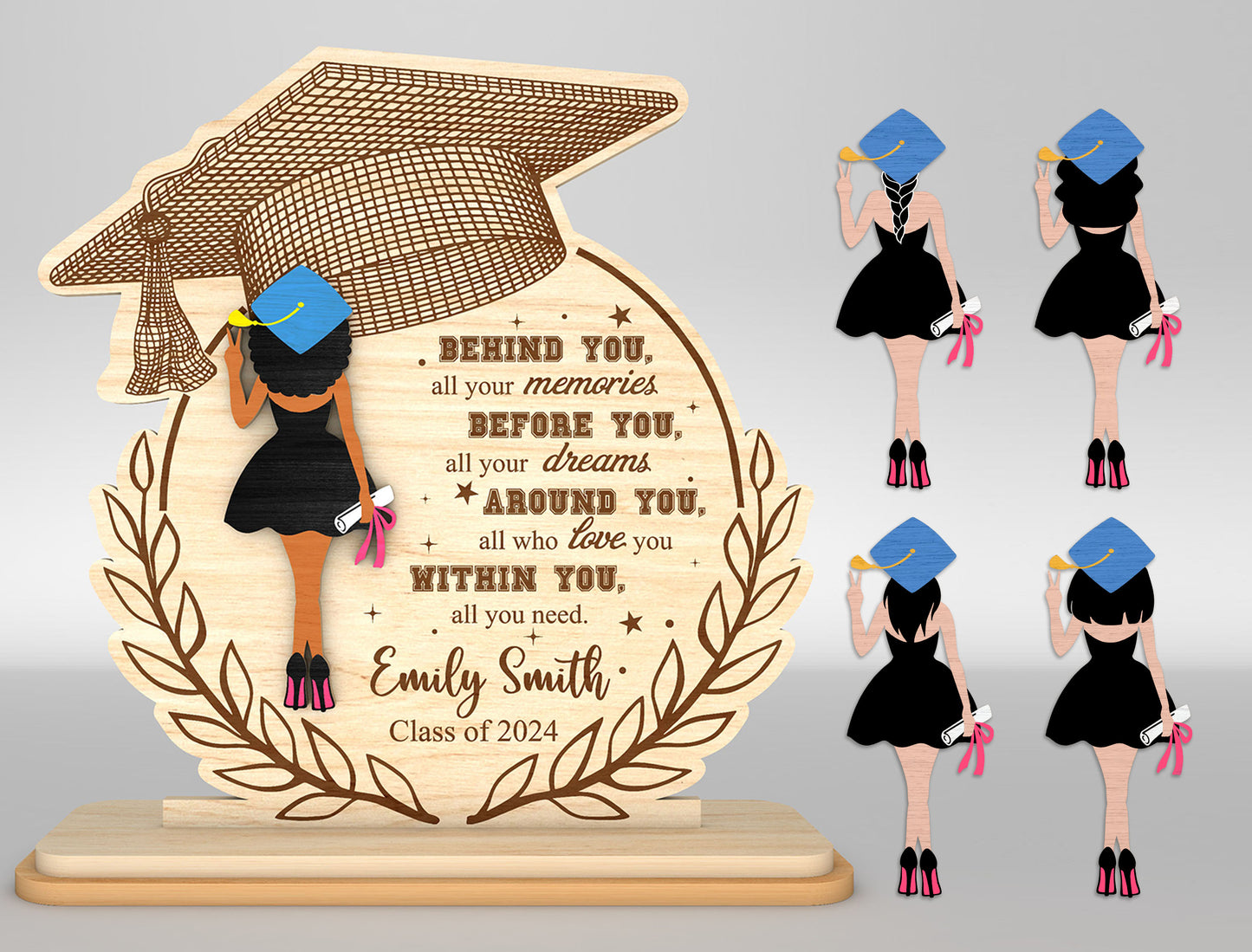 Personalized Graduation Girl Sign SVG for Glowforge and LightBurn