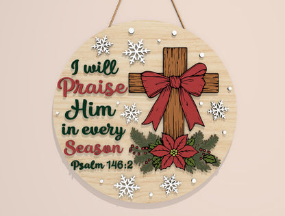 Christian Christmas Door Hanger SVG Bundle Laser Cut Designs 3