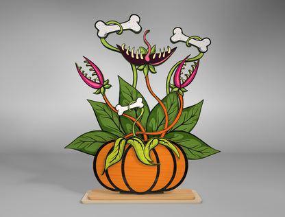 Halloween Carnivorous Plant Multilayer SVG for Glowforge xTool LightBurn