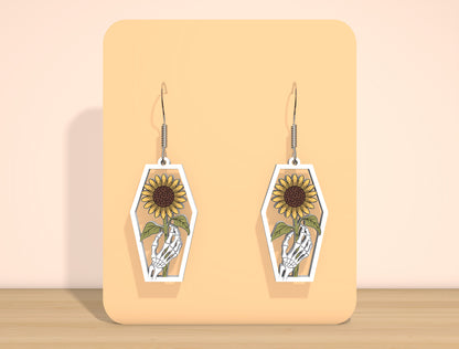 Skeleton Floral Earrings SVG Bundle for Glowforge xTool LightBurn 12 Designs