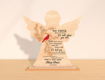 Angel Silhouette Memorial Sign SVG Laser Cut File for xTool
