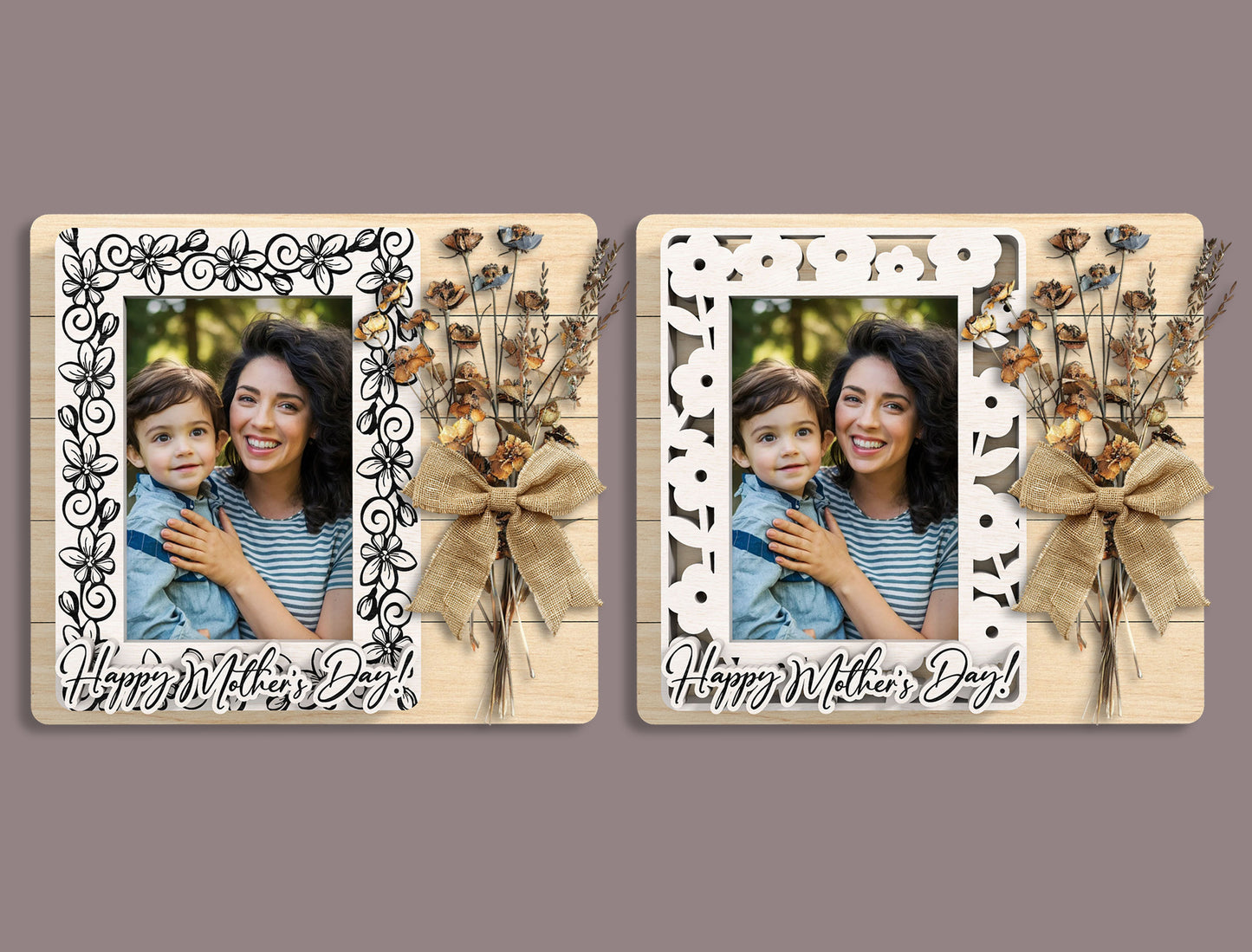 Mother's Day Photo Frame SVG Bundle 10 Designs for LightBurn and xTool