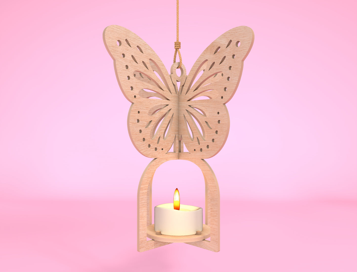 Hanging Butterfly Candle Holder SVG Bundle Laser Cut File for Glowforge and LightBurn