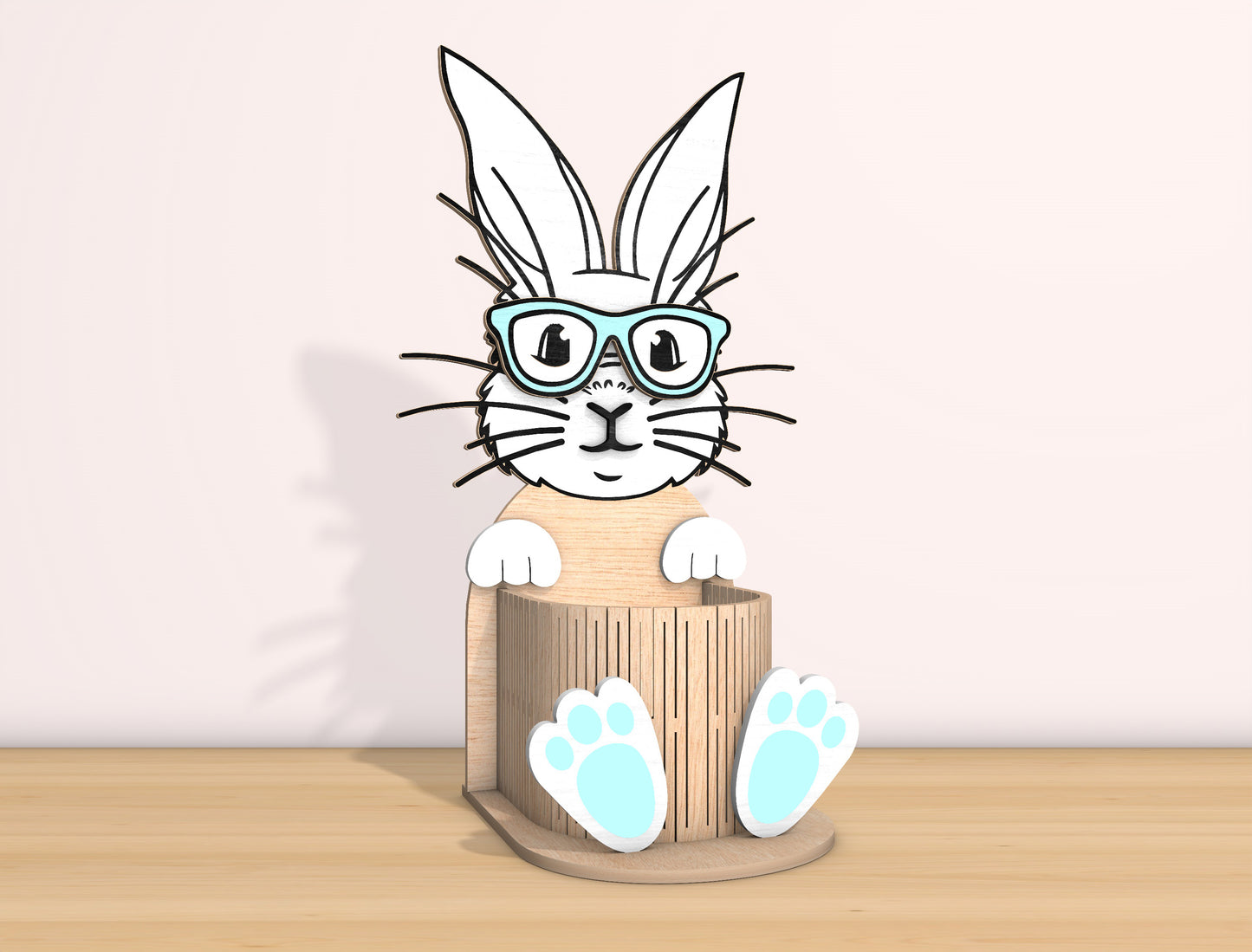 Bunny Basket SVG Bundle Cute Rabbit Egg Holder Glasses for Glowforge
