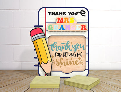 Teacher Sticky Note Holder SVG Bundle for Glowforge and LightBurn