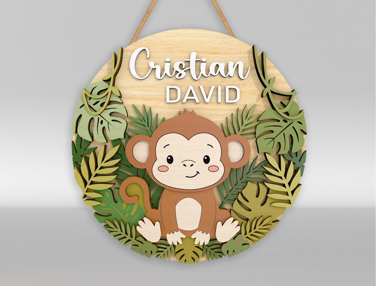 Personalized Safari Nursery Sign SVG for xTool and Glowforge