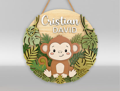 Personalized Safari Nursery Sign SVG for xTool and Glowforge