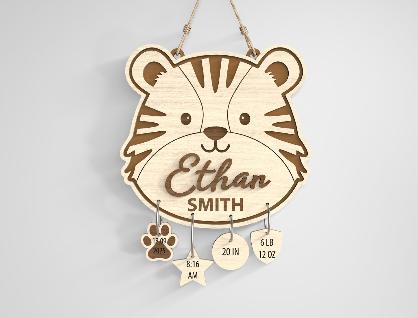 Safari Nursery Name Sign SVG File for Glowforge and xTool