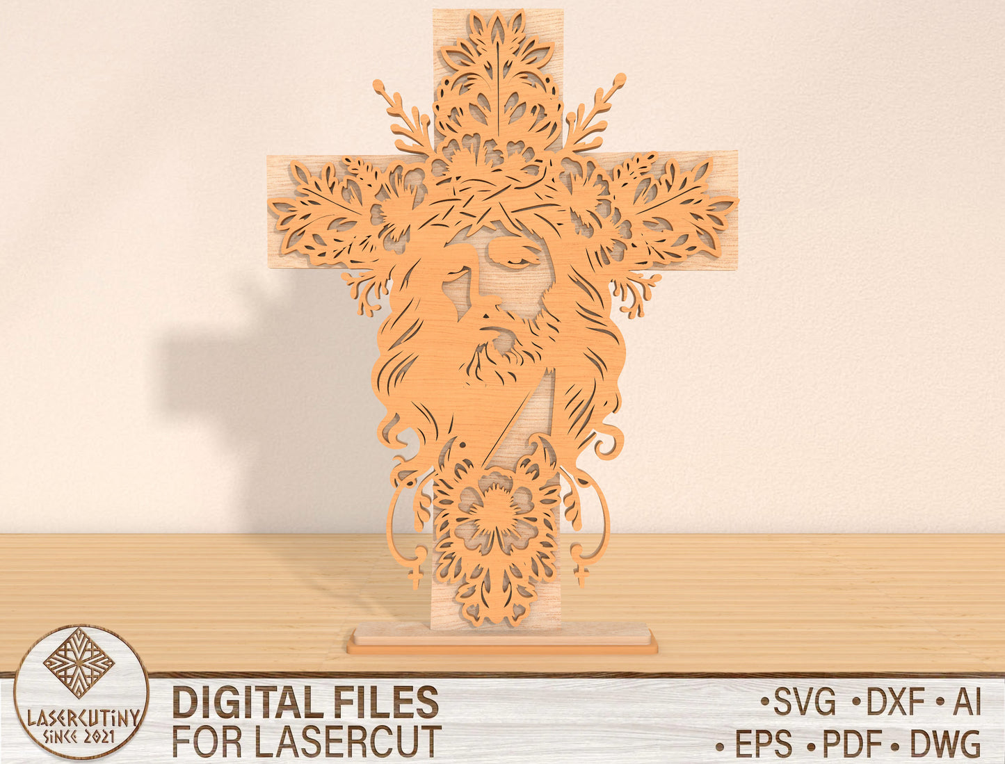 Jesus Cross SVG Bundle Christian Crucifix Easter for LightBurn and xTool