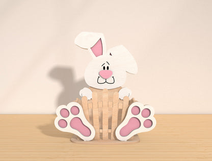 Easter Bunny Basket Holder SVG Bundle Cute Candy for Glowforge and xTool