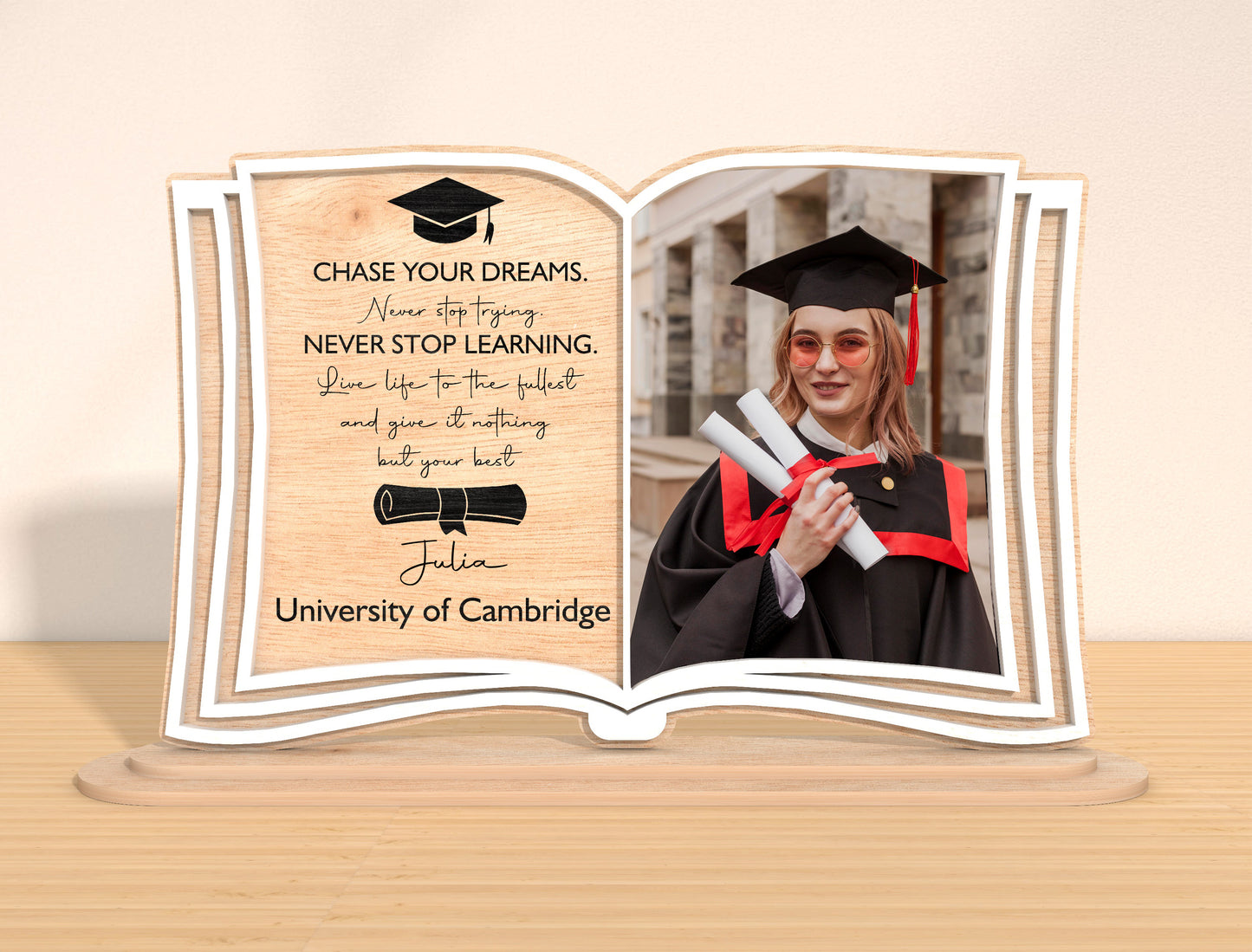 Graduation Photo Frame Book SVG Laser Cut File for Glowforge and xTool