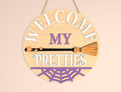 It's Frickin Bats In Here and Welcome My Pretties Door Hanger SVG Set for Glowforge xTool