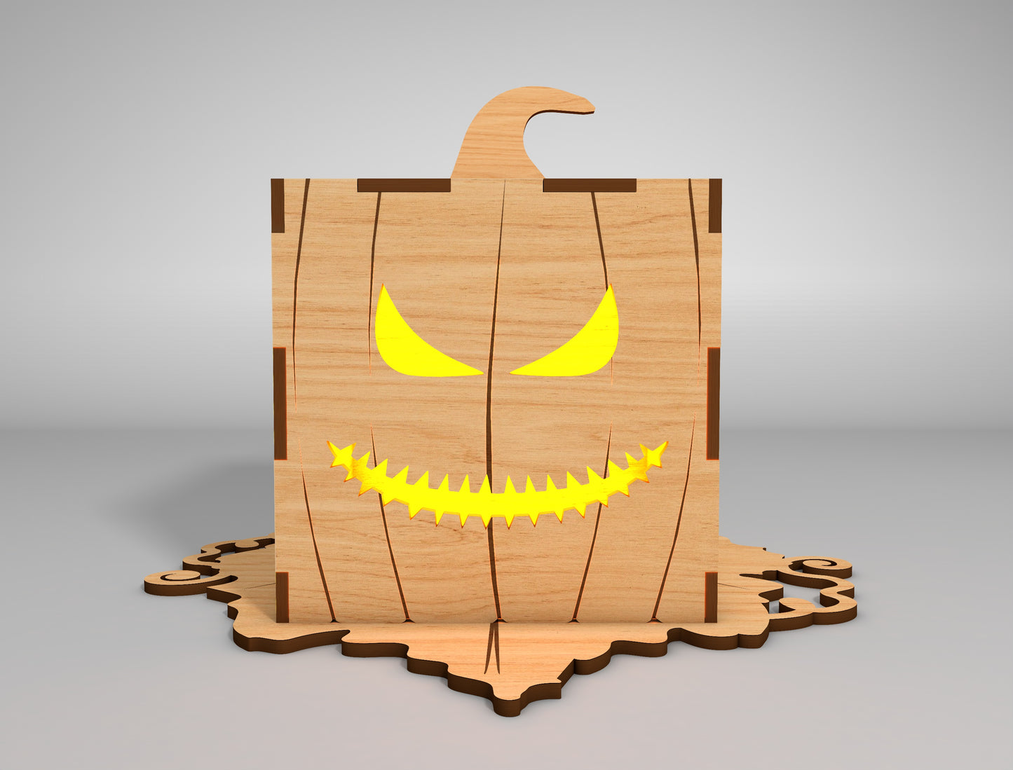 Halloween Pumpkin Lamp SVG Set for Glowforge xTool LightBurn