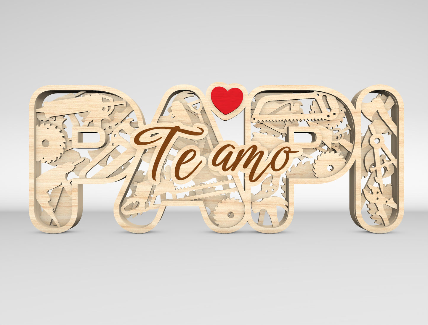 Dad Multilayer Name Sign SVG Laser Cut File for Glowforge and LightBurn