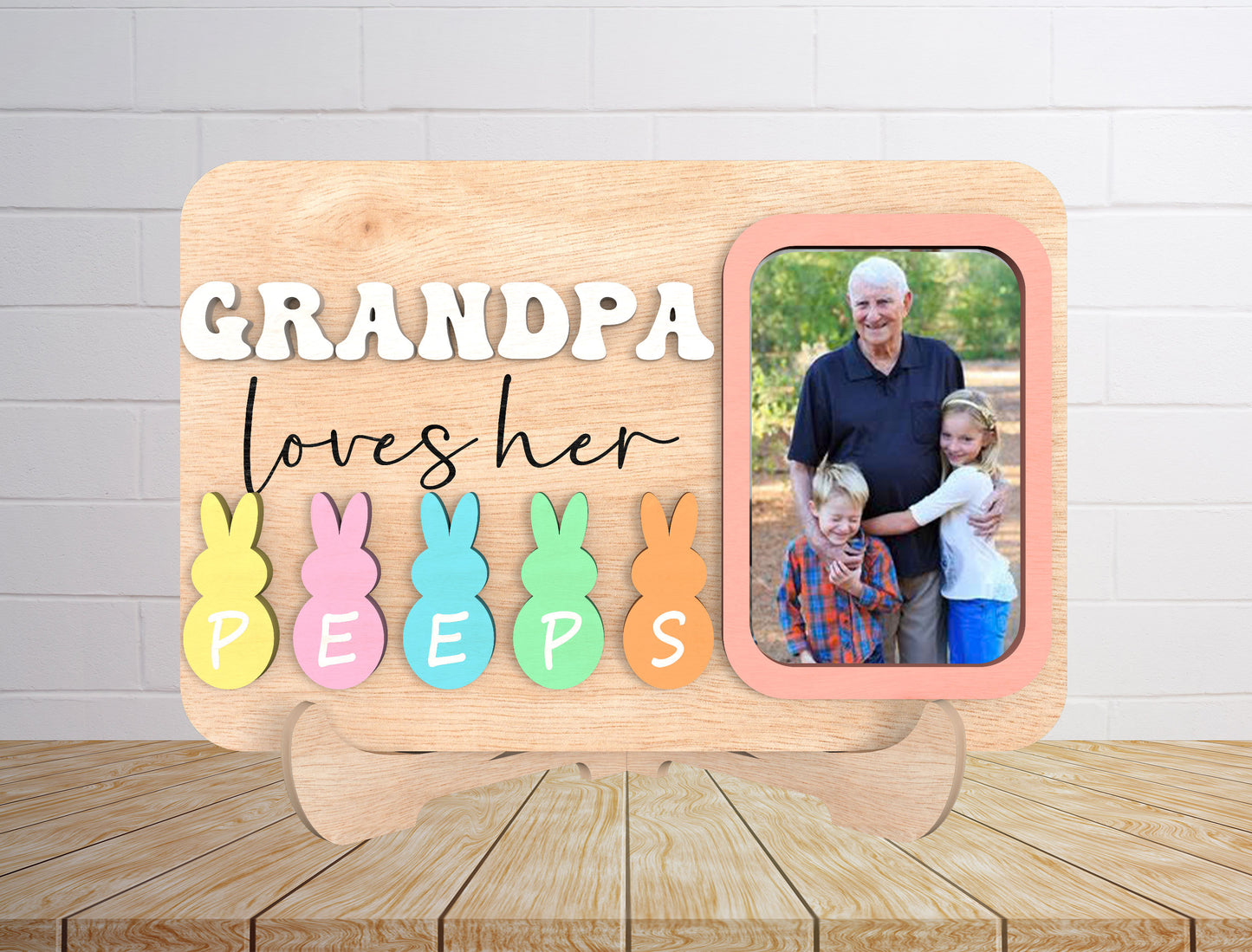 Personalized Easter Peeps Photo Frame Laser Cut File | Mommy Loves Her Peeps SVG | Custom Family Picture Frame Design | Glowforge, xTool, LightBurn, etc.