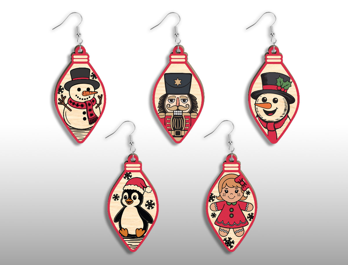Christmas Light Bulb Ornament SVG Engraved Laser Cut File