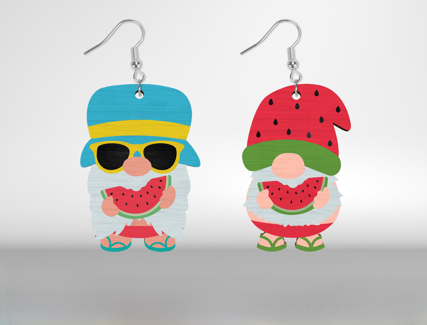 Summer Gnome Earrings SVG Bundle Laser Cut File for Glowforge and xTool