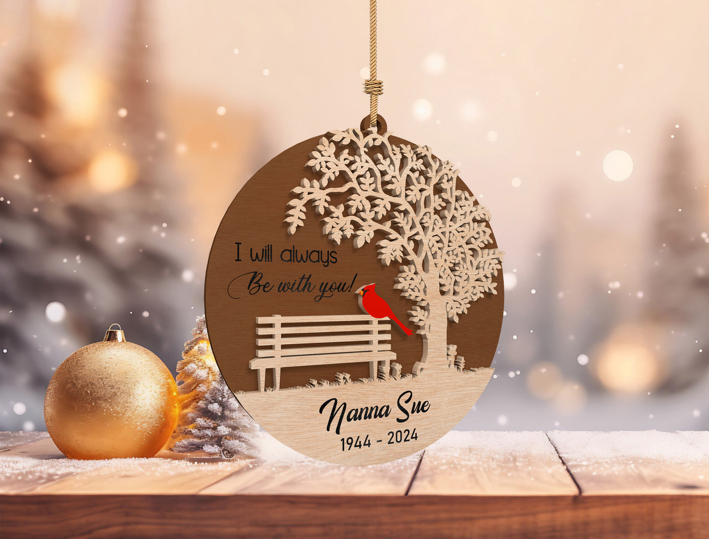 Memorial Bench Ornament SVG for Glowforge and LightBurn