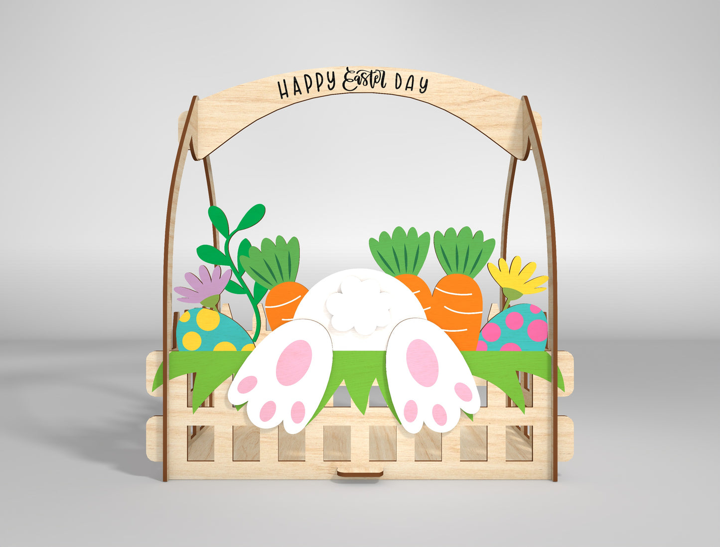 Bunny Easter Basket Holder SVG Spring 2 Designs for LightBurn and Glowforge