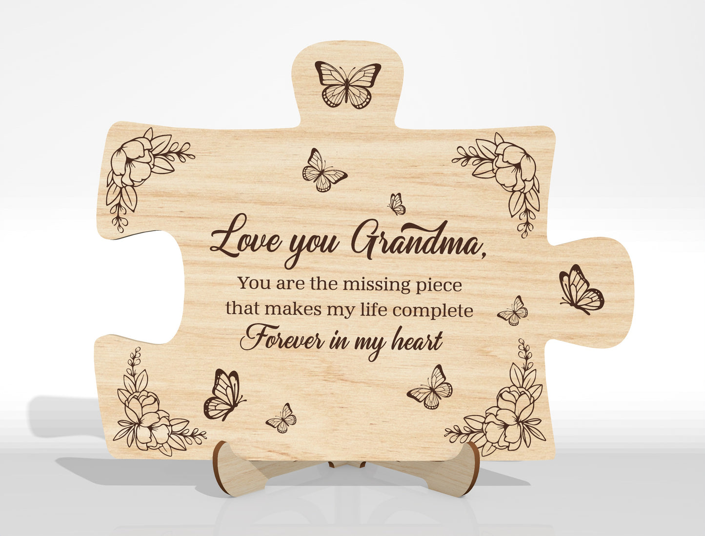 Puzzle Piece Plaque SVG Engraved Message for Glowforge and xTool