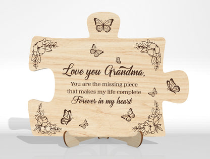Puzzle Piece Plaque SVG Engraved Message for Glowforge and xTool