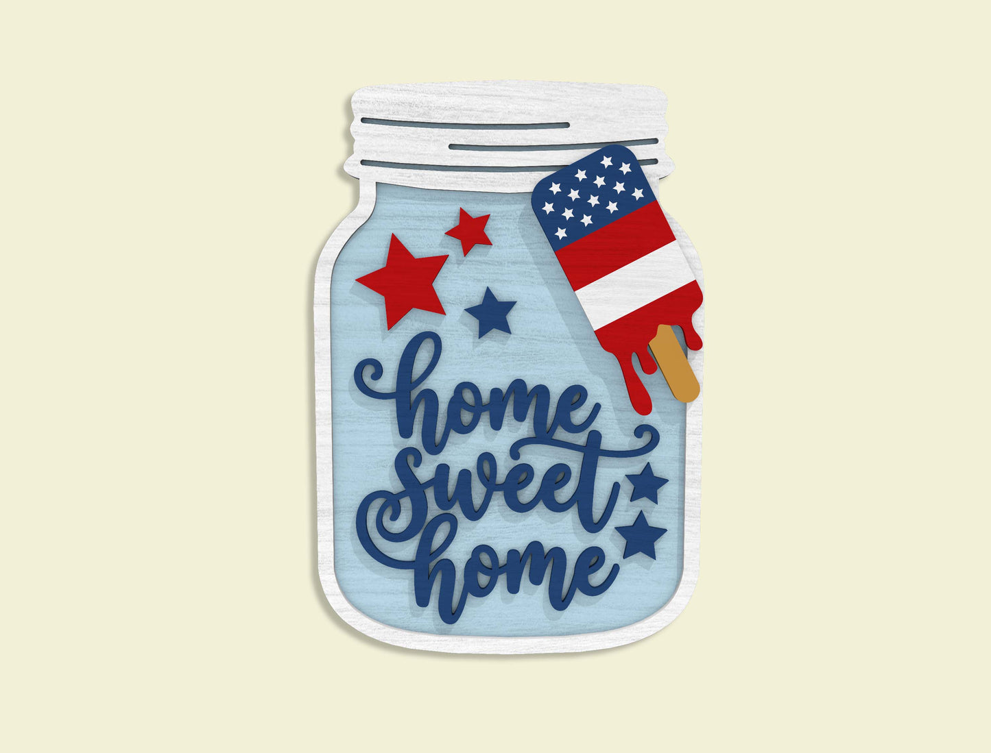 4th of July Mason Jar Laser Cut SVG Bundle for Glowforge