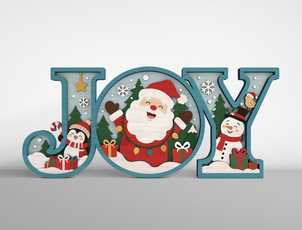 3D Layered Christmas Word Sign SVG Bundle 5