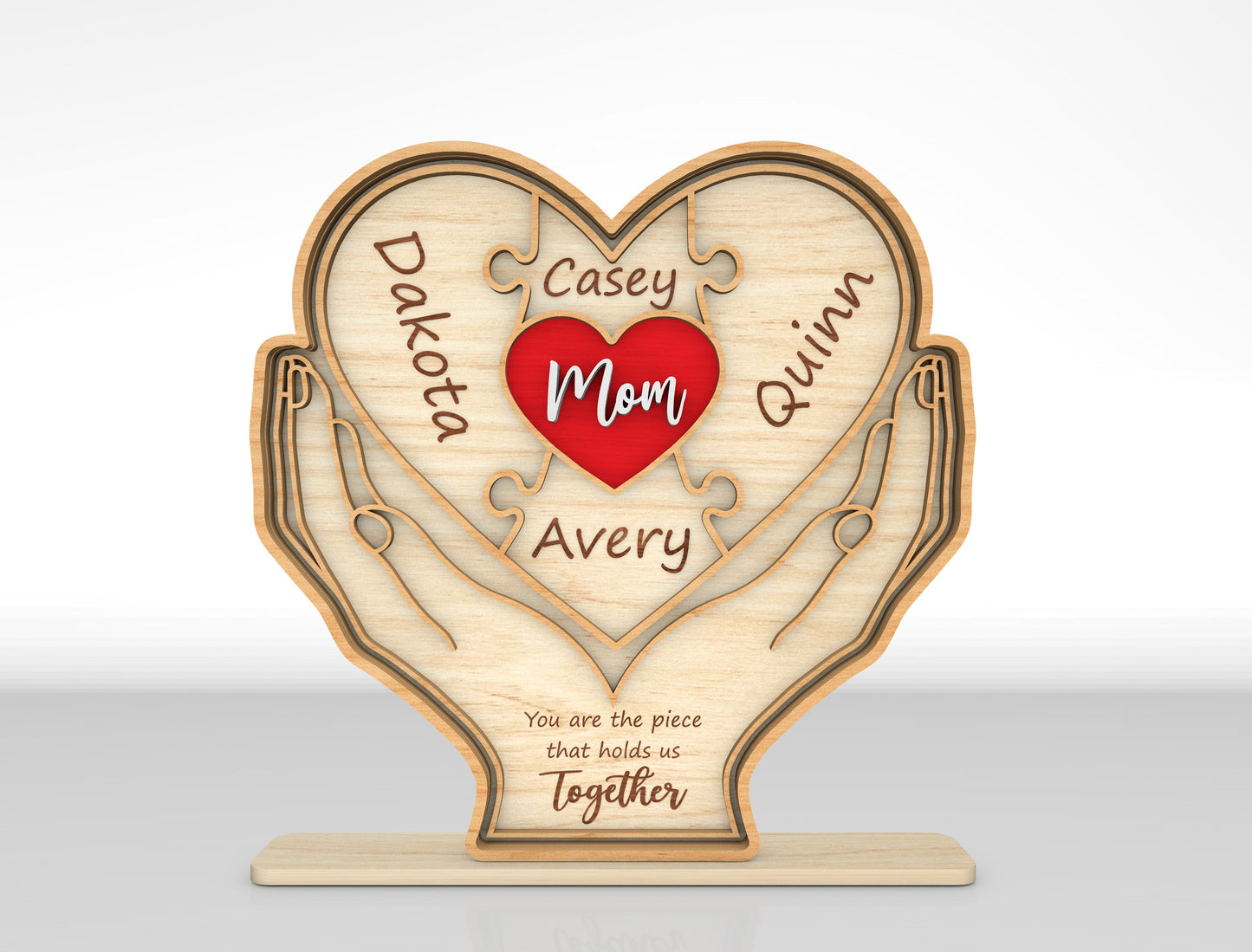Family Hands Custom Name Sign SVG for xTool and LightBurn