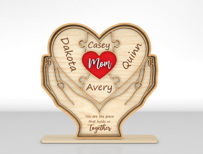 Family Hands Custom Name Sign SVG for xTool and LightBurn