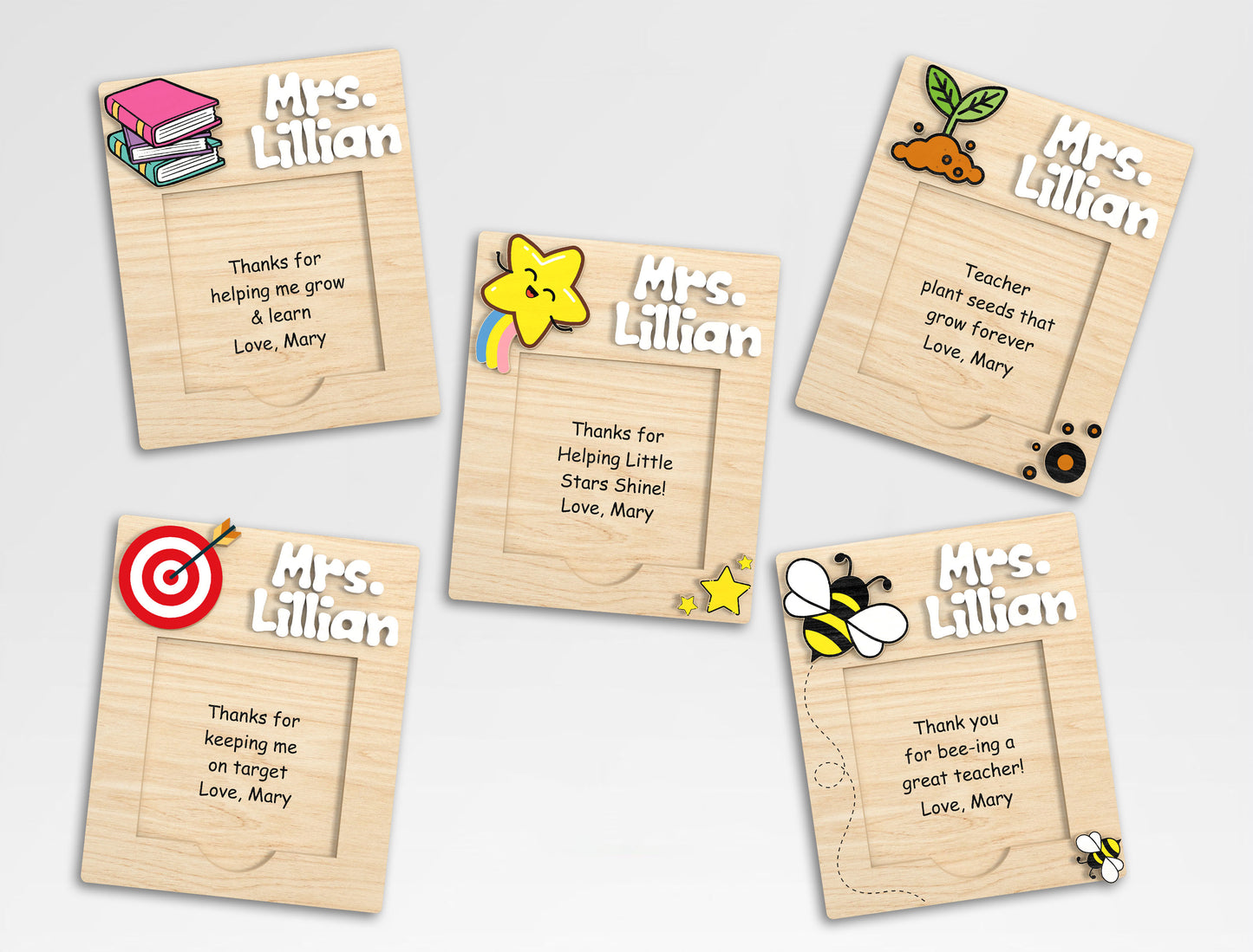 Personalized Teacher Sticky Note Holder SVG Bundle Laser Cut File for Glowforge and xTool