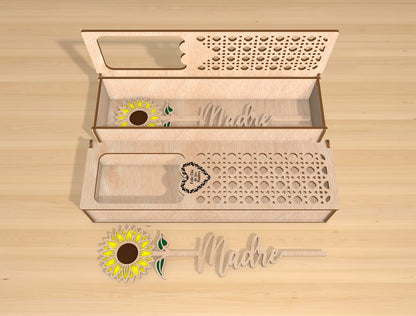 Flower Gift Box Laser Cut File Bundle | Mom Floral Keepsake Box | Multilayer Wooden Design | Glowforge, xTool, LightBurn, etc.