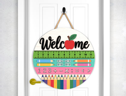 Personalized Ruler Pencil Classroom Door Hanger SVG Laser Cut File for Glowforge and xTool