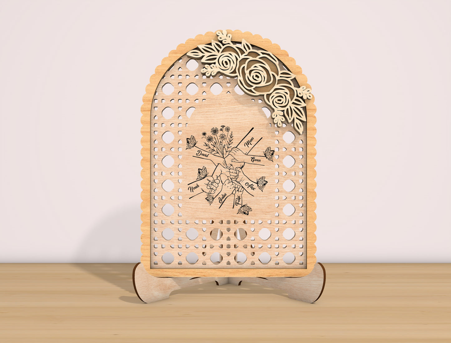 Personalized Mom Floral Arch Sign SVG for Glowforge and LightBurn