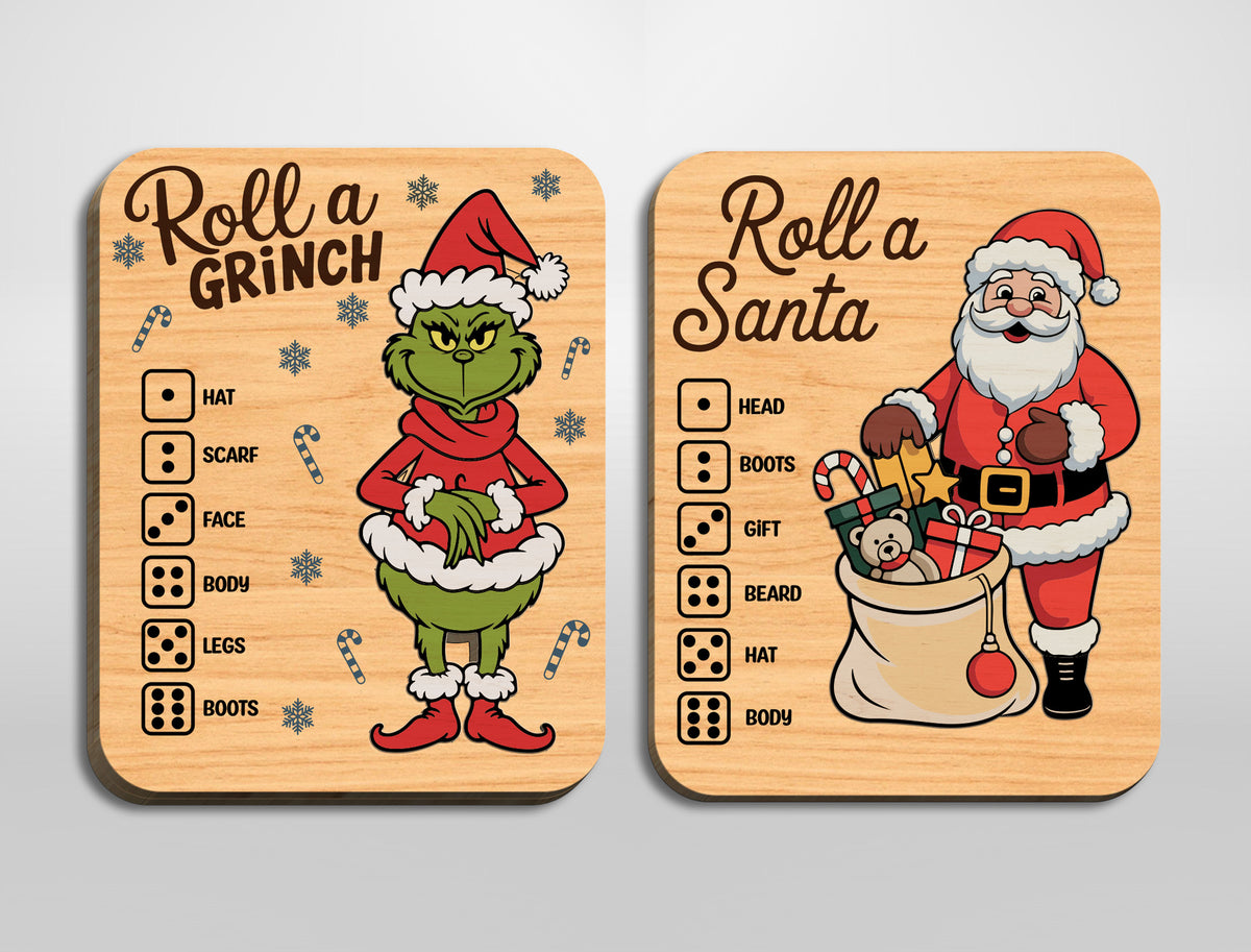 Christmas Puzzle Game SVG Bundle 13 Roll a Character Designs