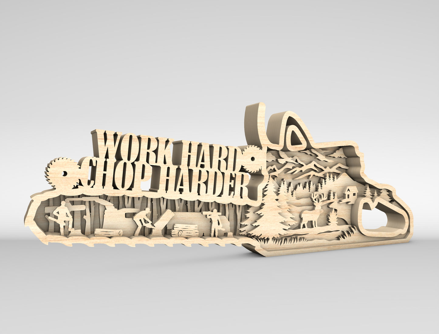 Chainsaw Woodworking Sign SVG Laser Cut File for LightBurn and xTool