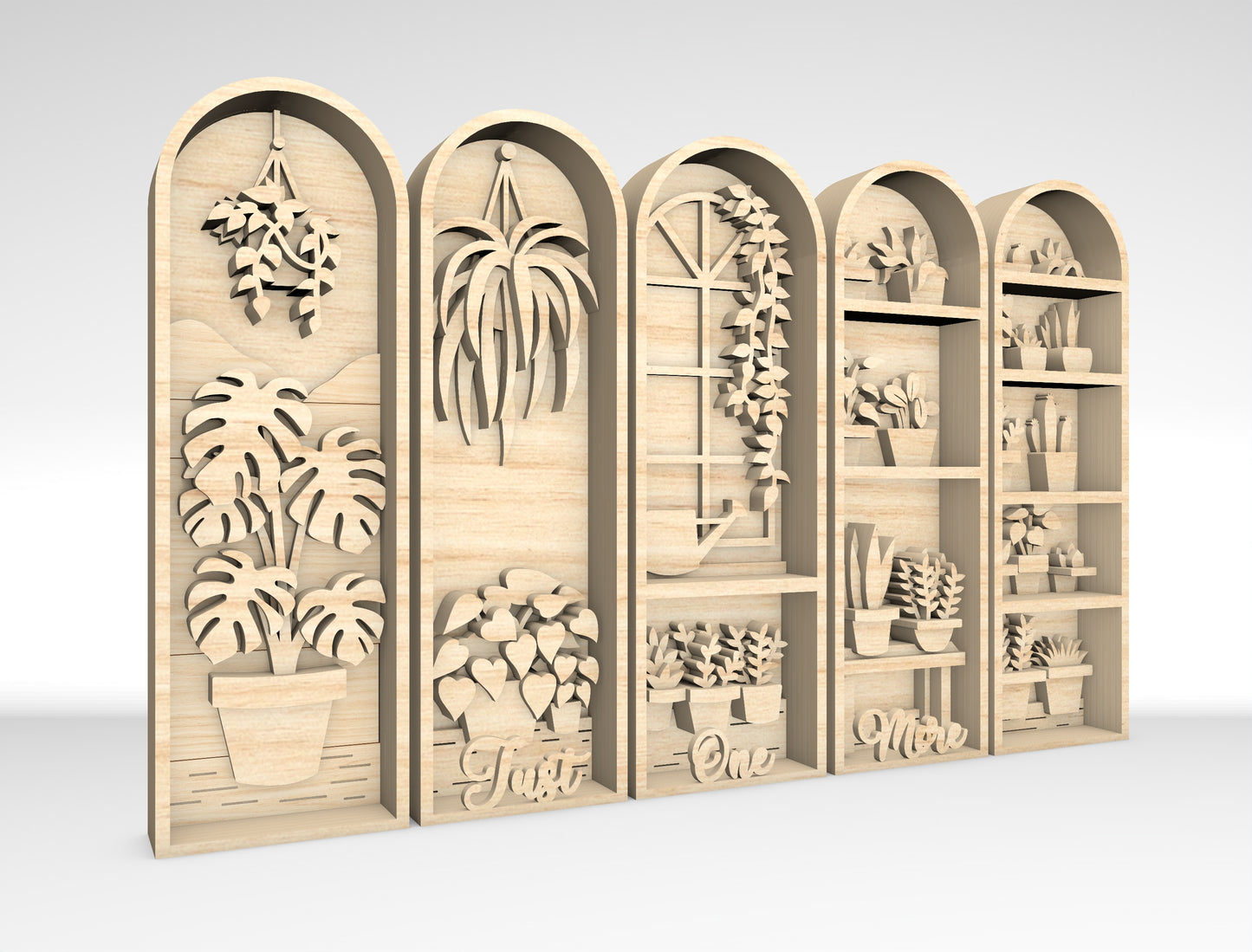 Layered Botanical Arch Panel SVG Bundle for xTool and Glowforge