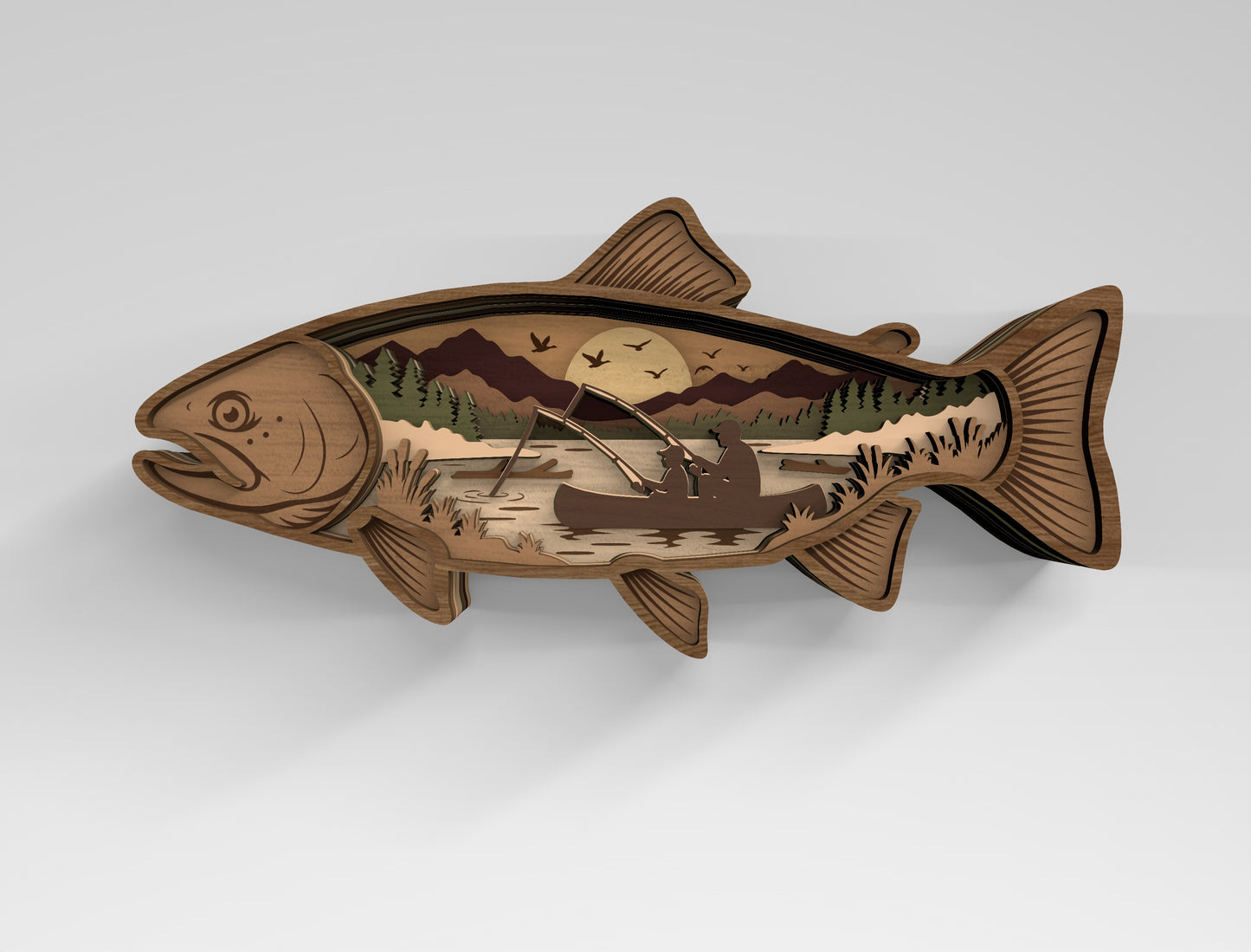 Fish SVG Bundle for Glowforge xTool LightBurn Multilayer Laser Cut File